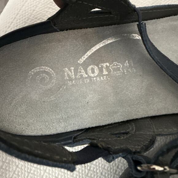 Naot Toi Sandals Womens Size 10 Navy Blue Strappy Silver Metallic - Picture 6 of 10